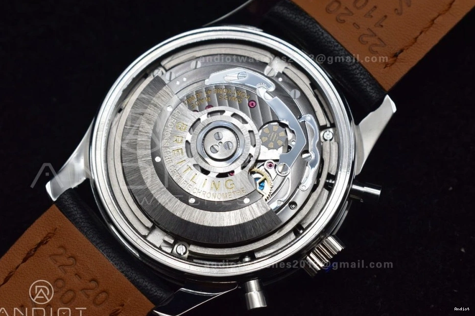 SS on Edition BLS Leather 43mm Dial Best Bracelet Navitimer Black 1:1 1 A7750 0207